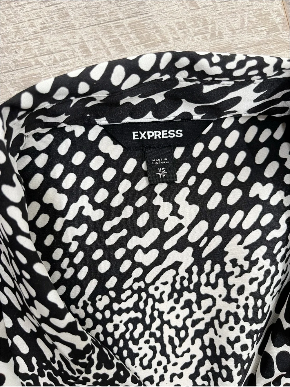 Express Black White Animal Print Matching Set XS Top Shorts Size 2 Co-Ord Resort